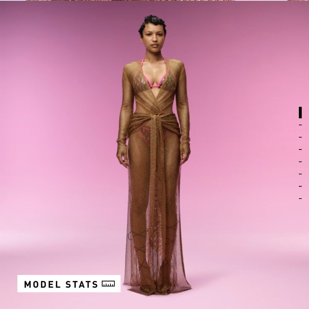 Ivy Park Crystal Mesh Cover Up Dress